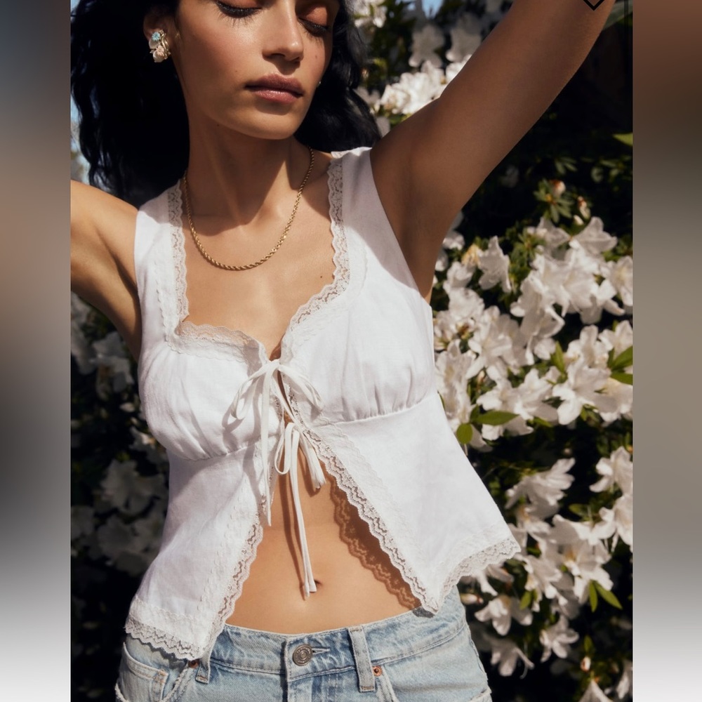 Reformation Rosalie Linen Top NWT